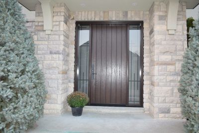 Front door with iron sidelite