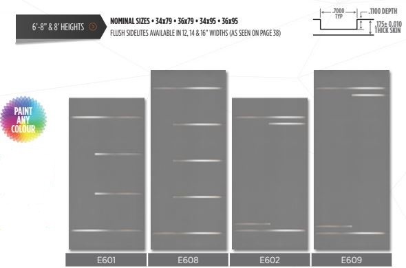 Modern smooth fiberglass doors