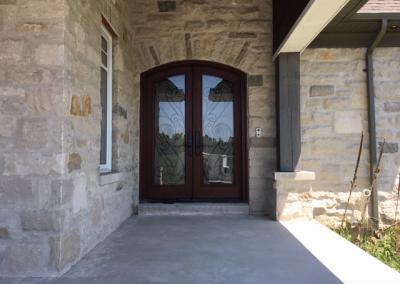 Arched fiberglass front door
