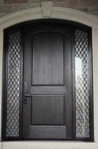 fiberglas door with diamond bevelled sidelites
