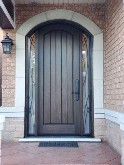 Arch Rustic fiberglass front door in Vaughan and GTA