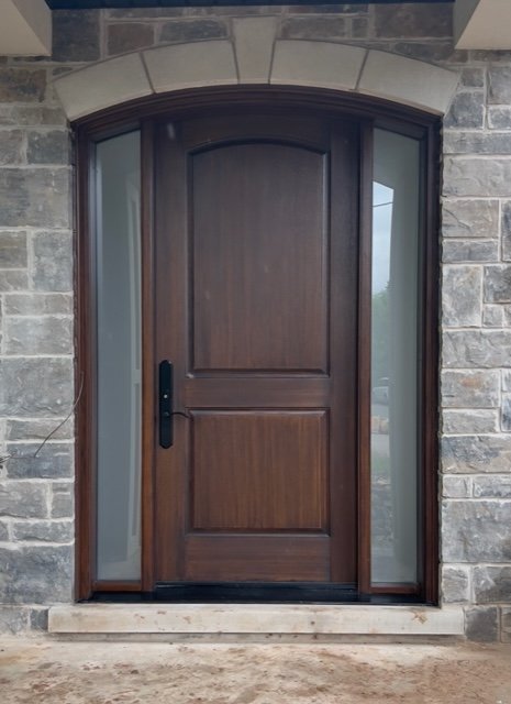 Custom fiberglass front entry door installed in Thornhill Ontario