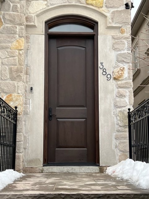 Single front door with arched transom in Vaughan & GTA